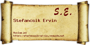Stefancsik Ervin névjegykártya