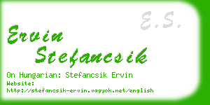 ervin stefancsik business card